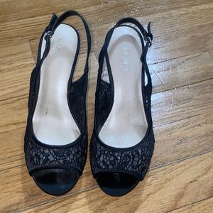 Nine West lace open toed heels